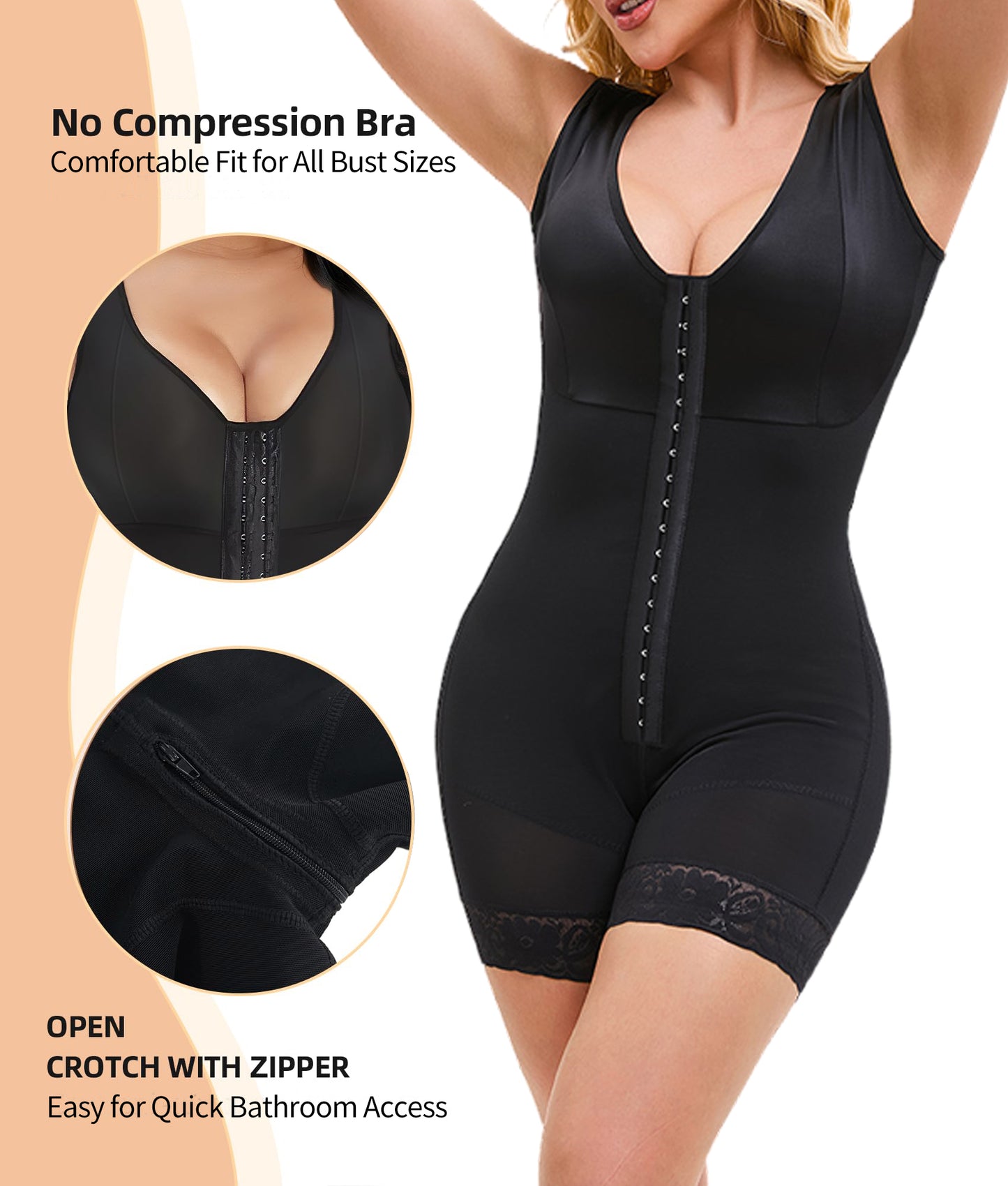 Fajas Colombiana Shapewear for Women Tummy Control Post Surgery Full Body Shaper Butt Lifter with Zipper Crotch Skimsbodysuits Elegant Bodysuit Faja Shaper