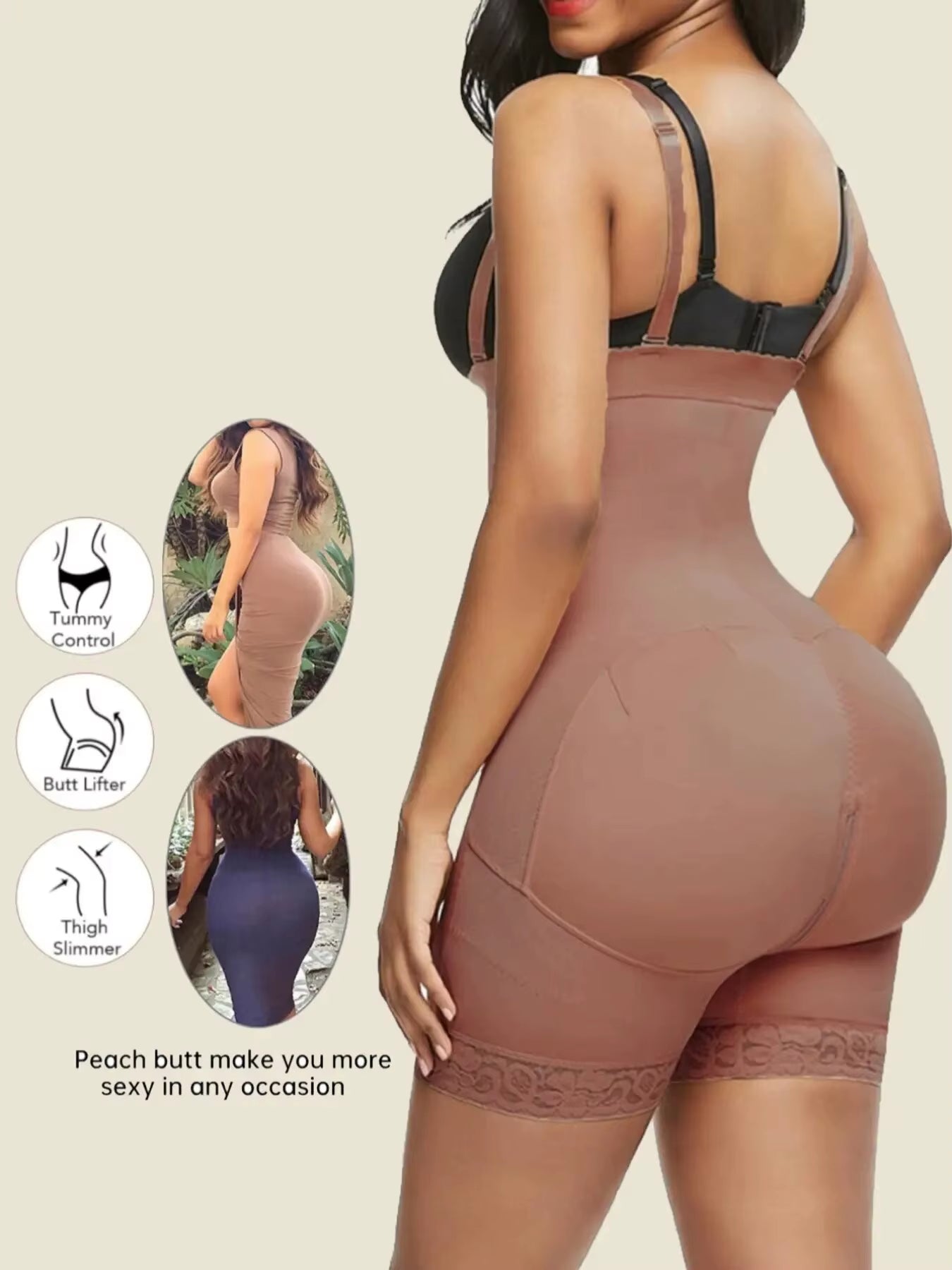 Faja Feelingirl Shapewear for Women Tummy Control Fajas Post Surgery Compression Body Shaper with Open Crotch