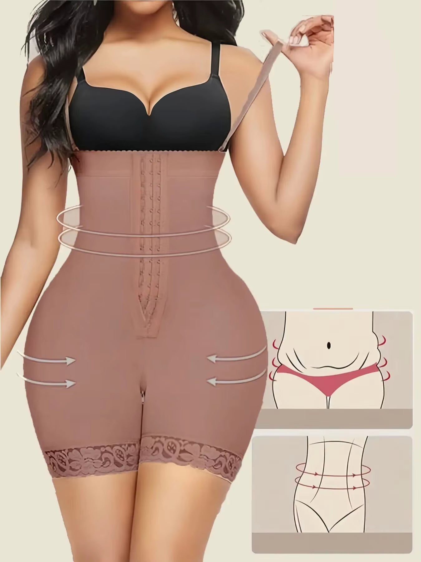 Faja Feelingirl Shapewear for Women Tummy Control Fajas Post Surgery Compression Body Shaper with Open Crotch