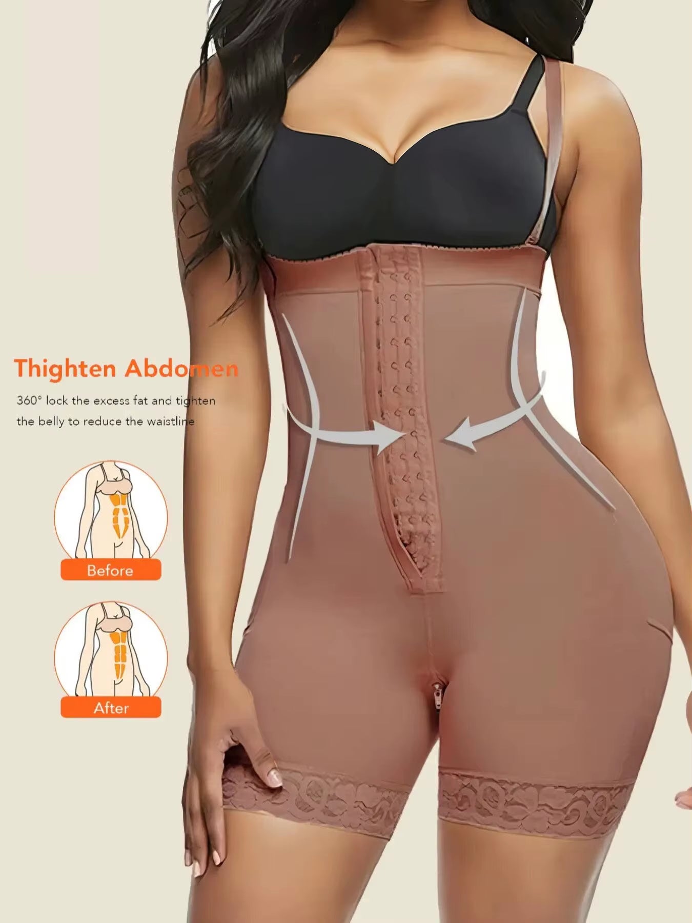 Faja Feelingirl Shapewear for Women Tummy Control Fajas Post Surgery Compression Body Shaper with Open Crotch